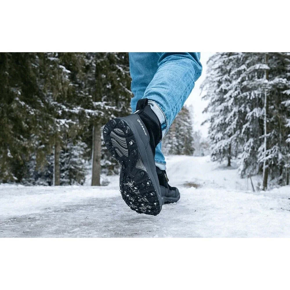 New ICEBUG Metro2 BUGrip Snow Boots Black Men Sz 10 Warm Traction Studs Comfort